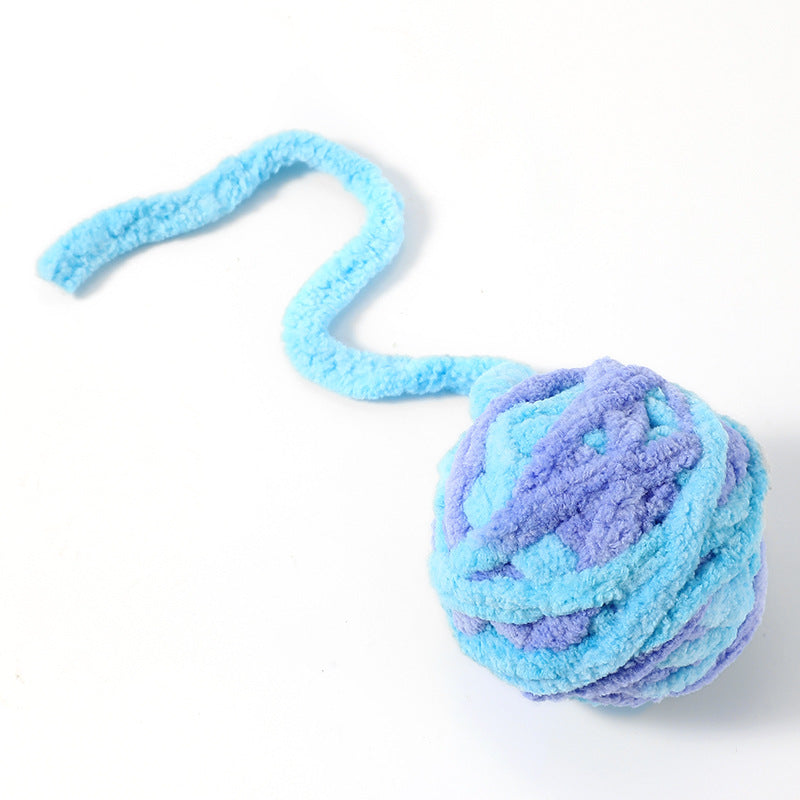 Cat toy ball plush bell ball cat toy pet bite-resistant interactive wool cat toy ball