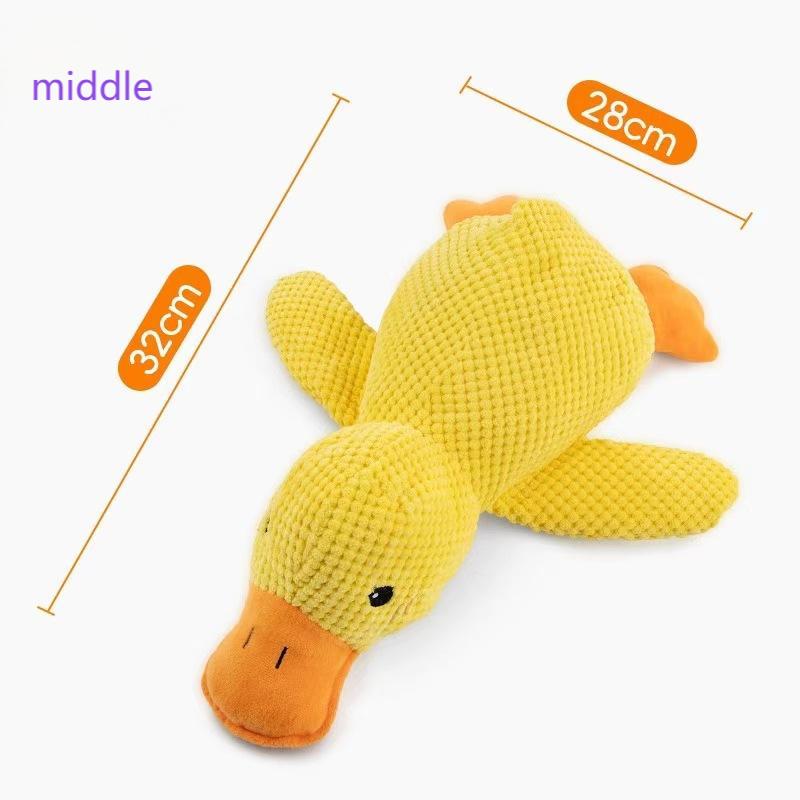 Dog toy, chew-resistant teething sound-making toy, plush sleeping duck