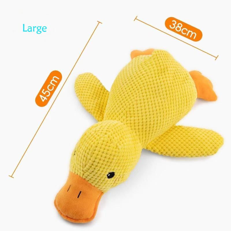 Dog toy, chew-resistant teething sound-making toy, plush sleeping duck