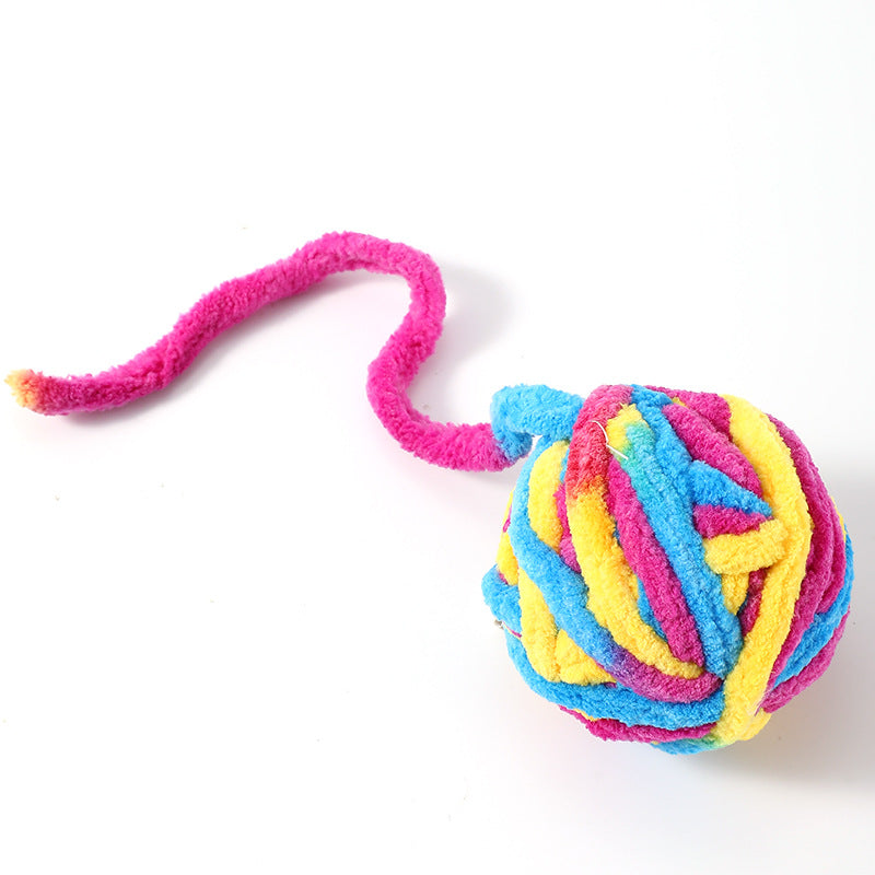 Cat toy ball plush bell ball cat toy pet bite-resistant interactive wool cat toy ball