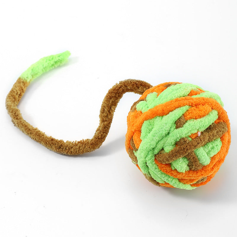 Cat toy ball plush bell ball cat toy pet bite-resistant interactive wool cat toy ball