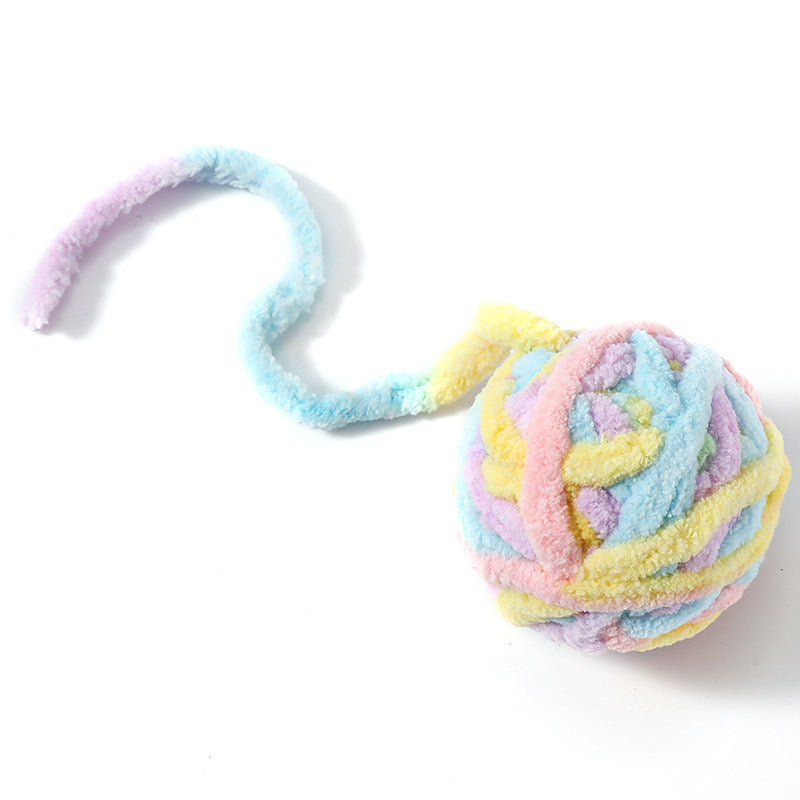 Cat toy ball plush bell ball cat toy pet bite-resistant interactive wool cat toy ball