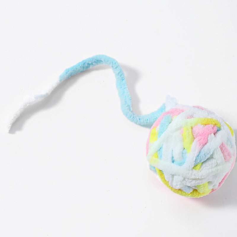 Cat toy ball plush bell ball cat toy pet bite-resistant interactive wool cat toy ball