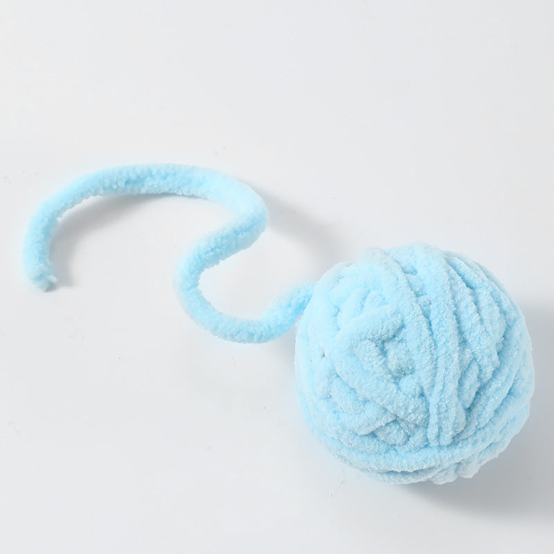 Cat toy ball plush bell ball cat toy pet bite-resistant interactive wool cat toy ball