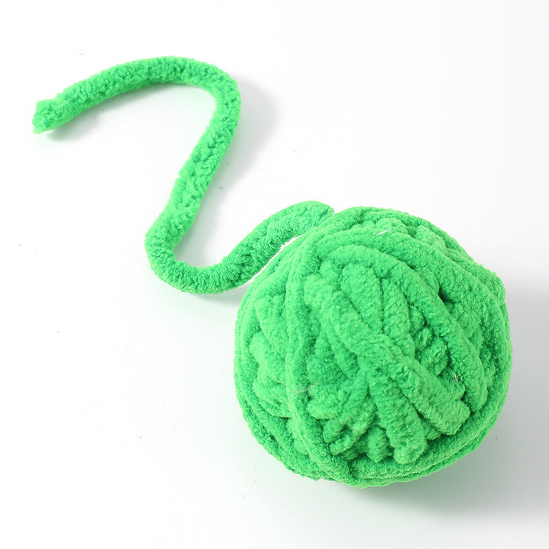 Cat toy ball plush bell ball cat toy pet bite-resistant interactive wool cat toy ball