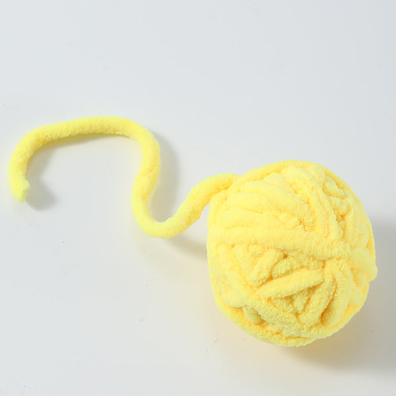Cat toy ball plush bell ball cat toy pet bite-resistant interactive wool cat toy ball