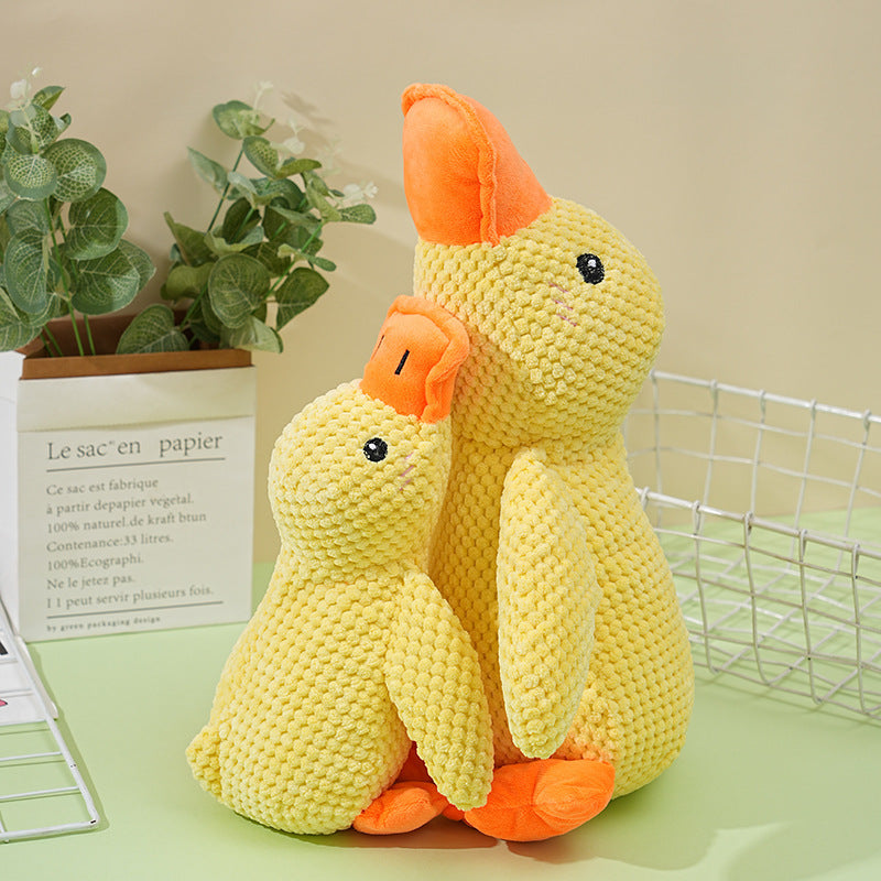 Dog toy, chew-resistant teething sound-making toy, plush sleeping duck