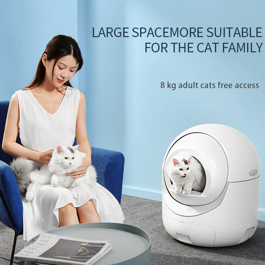 Fully automatic smart cat toilet, electric, closed, silent, super-large cat litter box, deodorizing and splash-proof