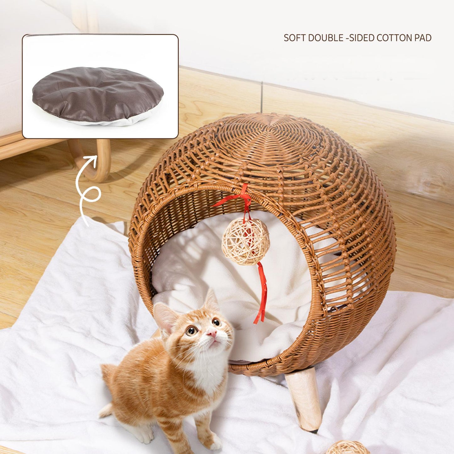 Cat bed semi-enclosed cat bed winter warm pet bed puppy dog bed ins style cat cage cat climbing frame
