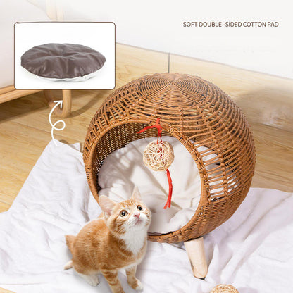 Cat bed semi-enclosed cat bed winter warm pet bed puppy dog bed ins style cat cage cat climbing frame