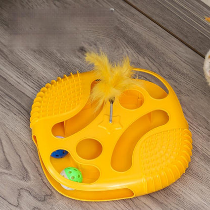 Cat Toys Creative Hole Digging with Tickler Cat Toy Feather Bell Cat Turntable Toy