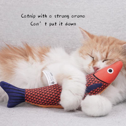 Cat toy fish simulation mint self-entertainment, molars, chewing cat stick, kitten pet supplies, cat toys