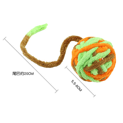 Cat toy ball plush bell ball cat toy pet bite-resistant interactive wool cat toy ball