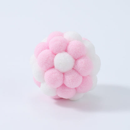 Cat toy macaron color matching plush bell elastic ball cat self-entertainment interactive toy