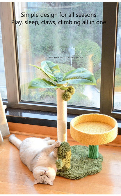 Cat climbing frame, cat bed, integrated cat jumping platform, cat tree, sisal cat scratching post, cat scratching board, cat toy