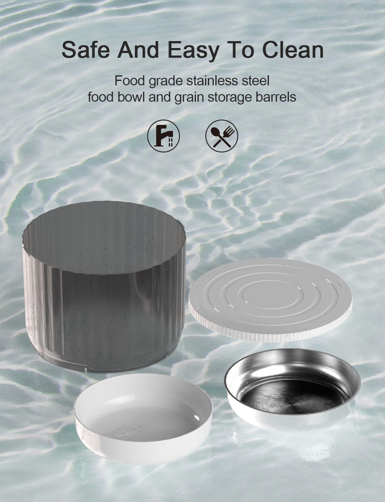Feeder transparent grain storage bin feeder pet smart feeder