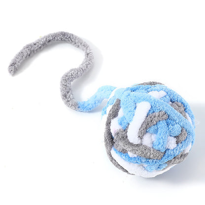 Cat toy ball plush bell ball cat toy pet bite-resistant interactive wool cat toy ball