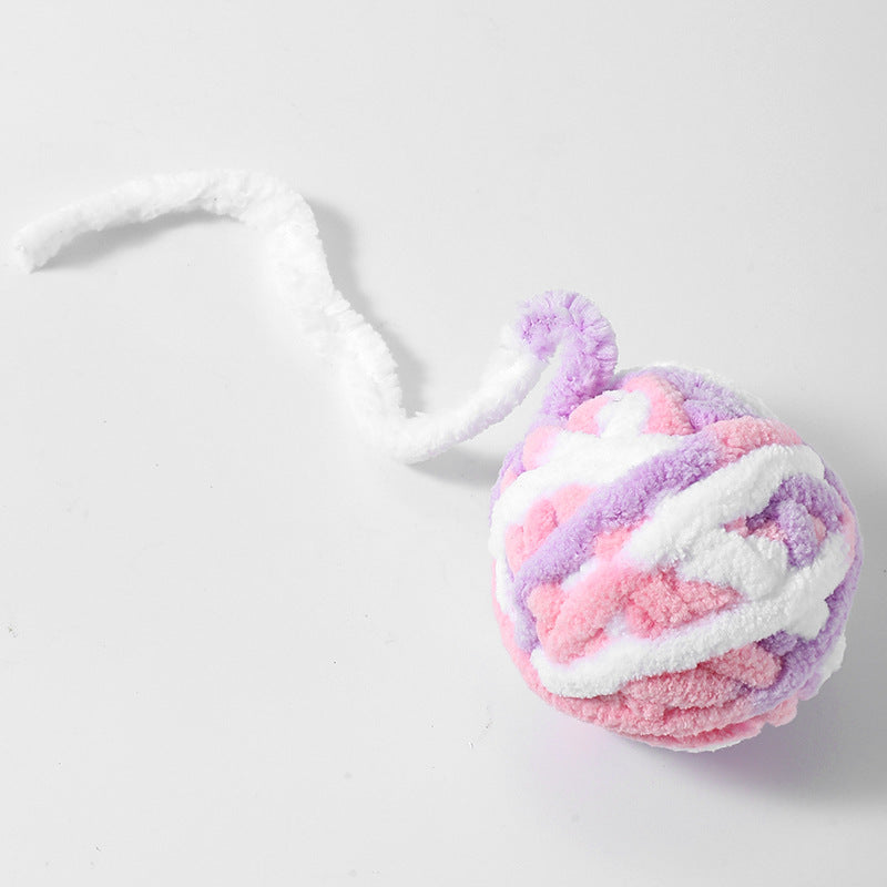 Cat toy ball plush bell ball cat toy pet bite-resistant interactive wool cat toy ball