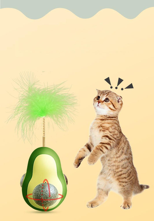 Avocado tumbler pet toy three-in-one flavor mint ball licking ball cat self-entertainment interactive cat toy