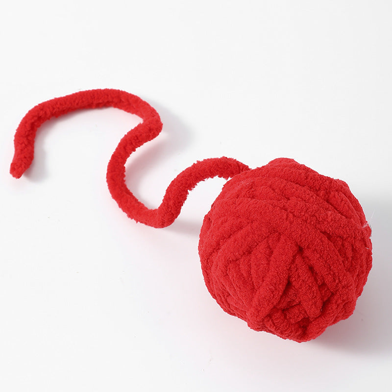 Cat toy ball plush bell ball cat toy pet bite-resistant interactive wool cat toy ball