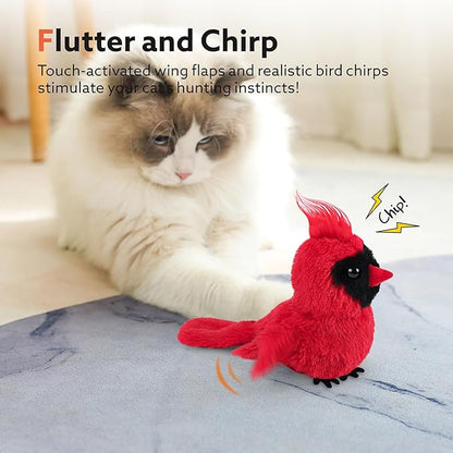 Electric cute simulated bird doll cat toy