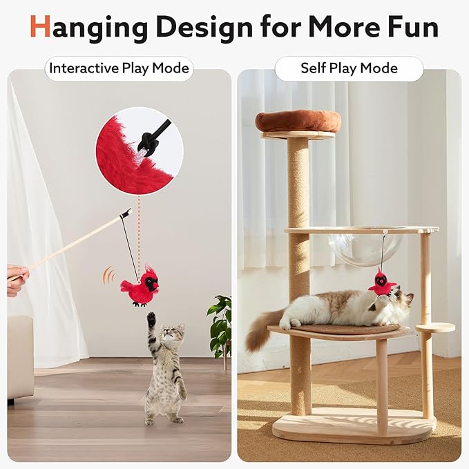 Electric cute simulated bird doll cat toy