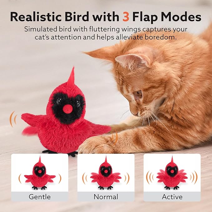 Electric cute simulated bird doll cat toy