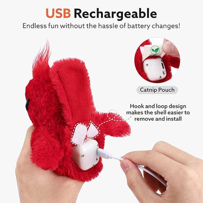 Electric cute simulated bird doll cat toy