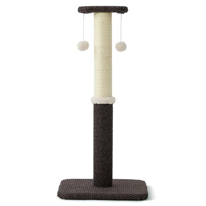 Lesure 34" Tall Cat Scratching Post - Highly Resistant Carpet Scratch Post, Premium Sisal Rope Scratch Posts Kitten and Adult Cats, Sturdy Large Scratch Pole with Hanging Ball, Grey